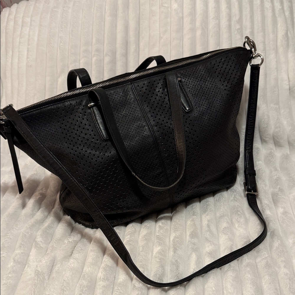 Coach Black Leather  Tote Bag